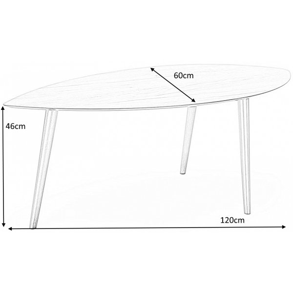 Olmec Couchtisch 120 x 60 cm - Wei