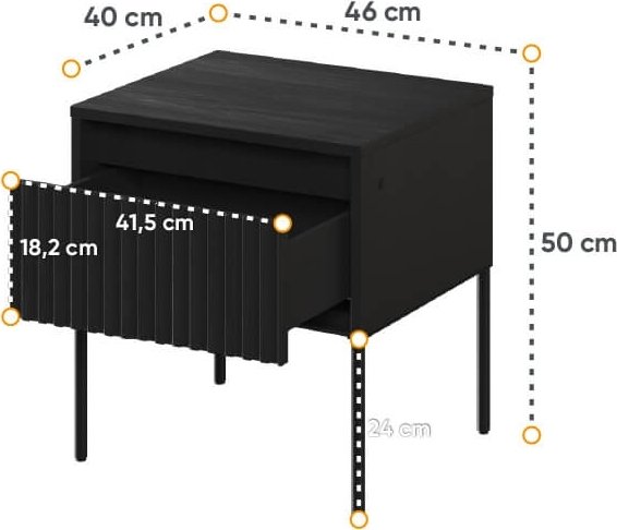 Trend-Nachttisch - Schwarz
