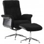 Hagn Relaxsessel mit Fuhocker - Schwarz / Chrom