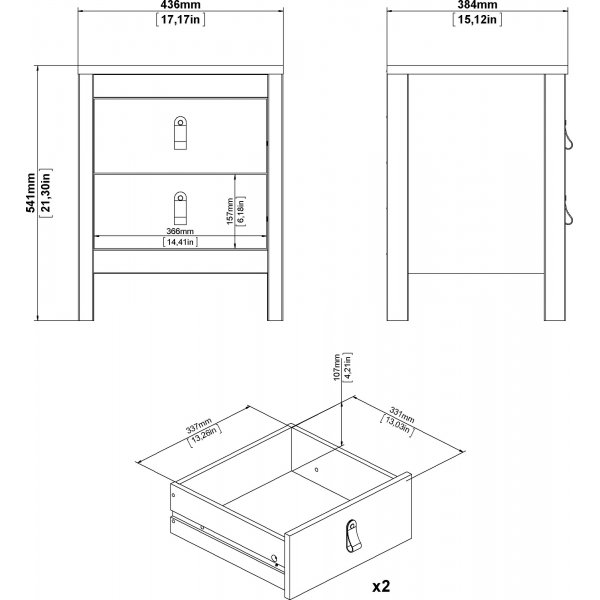 Nachttisch Madrid - Schwarz