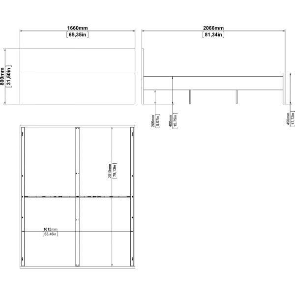 Bett Naia 160 x 200 cm - Weiß Bett Naia 160 x 200 cm - Weiß