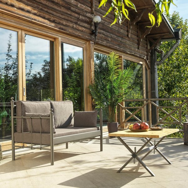 Lalas 2-Sitzer Outdoor-Sofa - Braun + Fleckentferner fr Mbel