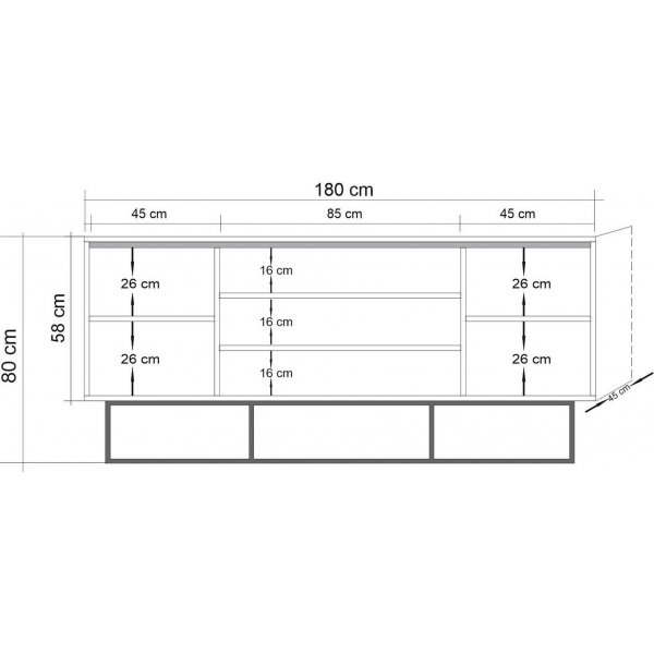Quantum Verda Sideboard - Kiefer/schwarz
