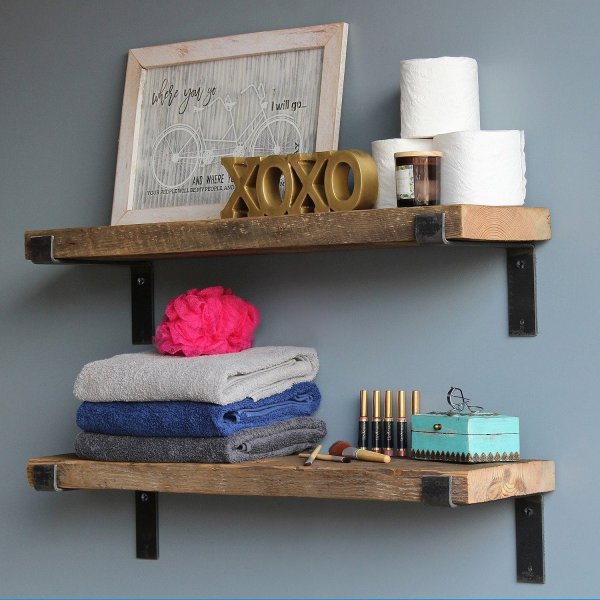 Lamba Wandregal 4 - Schwarz/Walnuss