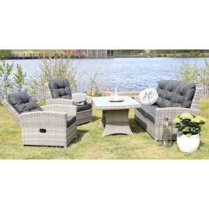 Orlando Outdoor-Möbelgruppe verstellbare Sessel mit hoher Rückenlehne - Grau Orlando Outdoor-Möbelgruppe verstellbare Sessel mit hoher Rückenlehne - Grau