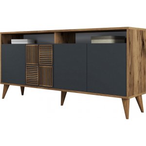 Milan Sideboard 160 cm - Nussbaum/anthrazit