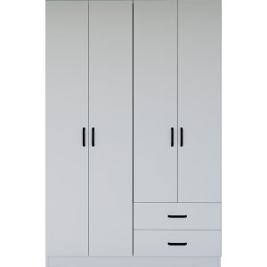 Yaman Kleiderschrank 120 x 45 x 180 cm Variante B - Mattwei