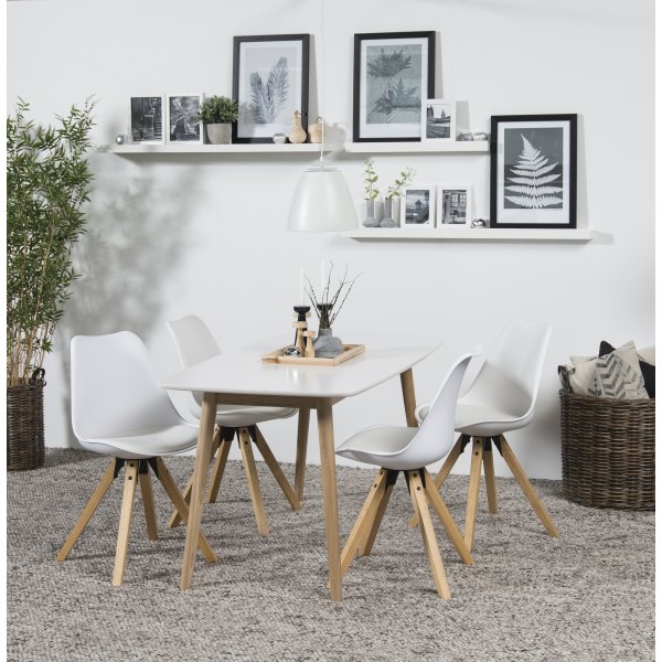 Dima Esszimmerstuhl - Weißes PU/Gummiholz Dima Esszimmerstuhl - Weißes PU/Gummiholz