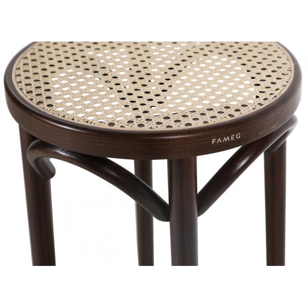 Biegeholz Barhocker No 73 Klassiker - Walnuss / Rattan