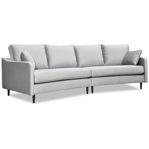 Visby 4-Sitzer geschwungenes Sofa 301 cm - hellgrauer Samt Visby 4-Sitzer geschwungenes Sofa 301 cm - hellgrauer Samt