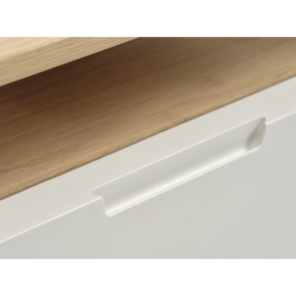 Odessa TV-Bank in geölter Eiche / Weiß Odessa TV-Bank in geölter Eiche / Weiß