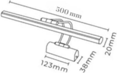 Wandleuchte Fleet B:50 cm - Schwarz