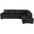 Solna-Sofa in offener Ausfhrung 3A aus schwarzem PU + Mbelpflegeset fr Textilien