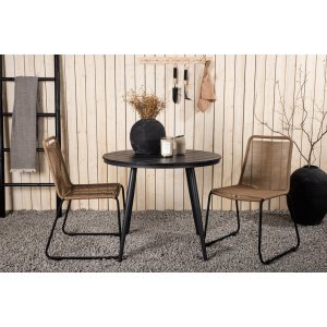 Break Outdoor-Essgruppe mit 2 Lindos-Sthlen - Beige/Schwarz