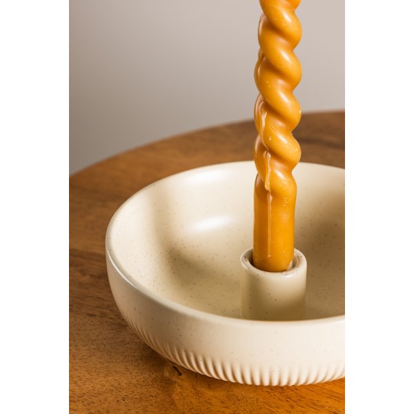 Posh Kerzenständer 18 x 6 cm - Beige/Schwarz Posh Kerzenständer 18 x 6 cm - Beige/Schwarz