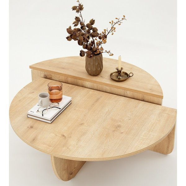 Podium-Couchtisch 90 x 90 cm - Saphireiche