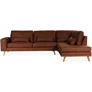 Ranger Sofa mit offenem Ende rechts - Leder Cognac + Mbelpflegeset fr Textilien