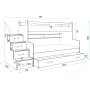 Max Etagenbett mit Zustellbett 120 x 200 cm - Beliebige Farbe