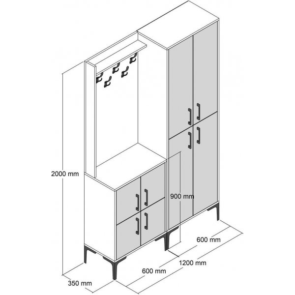 Berliner Dielenmbel ba - Nussbaum/Creme