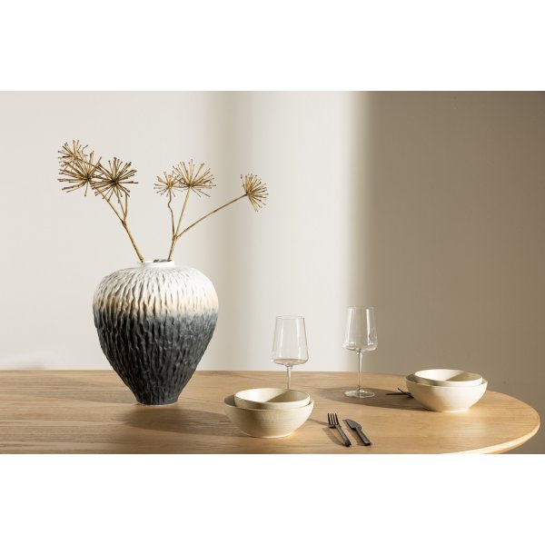 Scheibenvase 29 x 34 cm - Beige/Grau/Weiß Scheibenvase 29 x 34 cm - Beige/Grau/Weiß