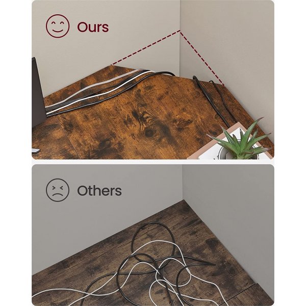 Rami Eckschreibtisch 138/138 x 49 cm - Braun/Schwarz