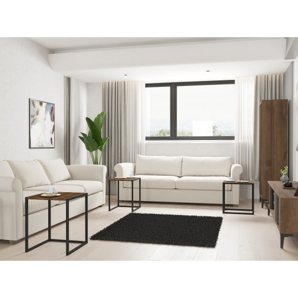 Tali Tisch 34/39/44 x 45 cm - Schwarz/Walnuss