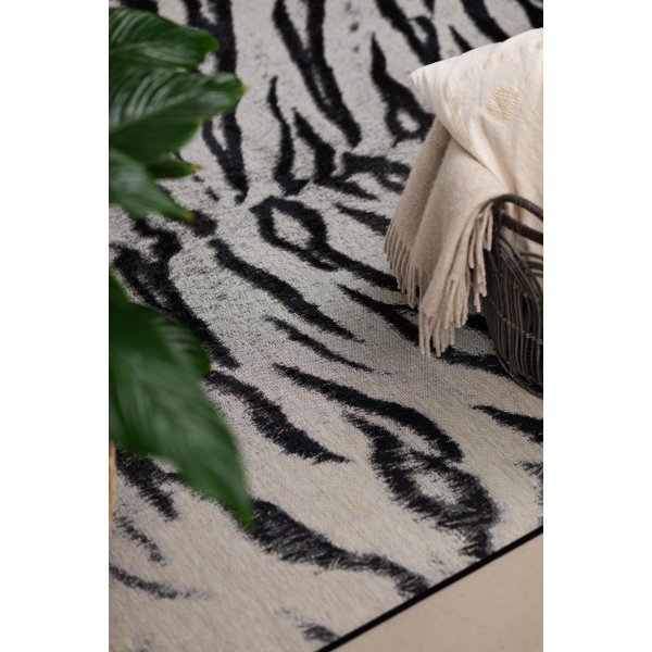 Domani Tiger flach gewebter Teppich Silber Domani Tiger flach gewebter Teppich Silber