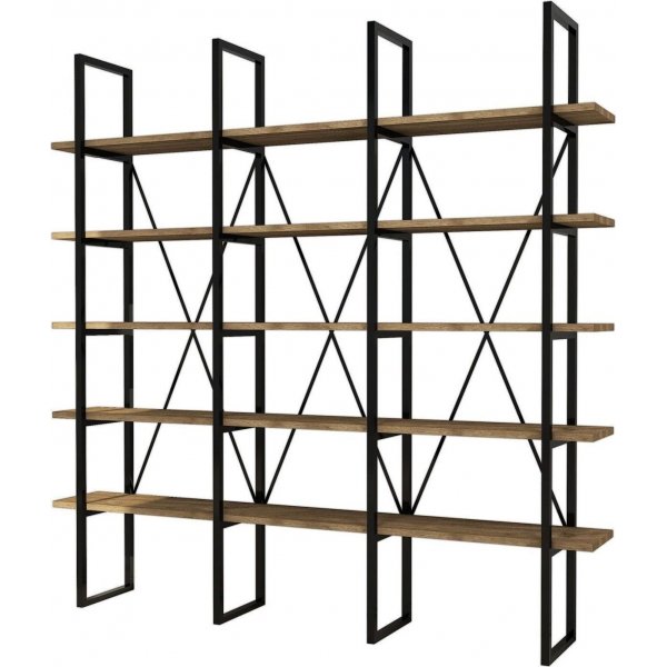 Bcherregal Bayer - Nussbaum/schwarz