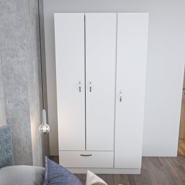 Gabbi wei�er Kleiderschrank, H�he 170 cm und Breite 90 cm