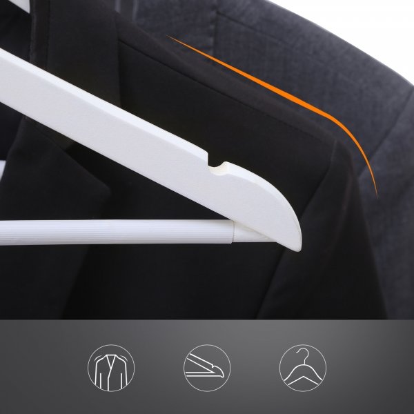 Kleiderbügel, Holz, 44,5 cm, 30er-Pack - Weiß Kleiderbügel, Holz, 44,5 cm, 30er-Pack - Weiß