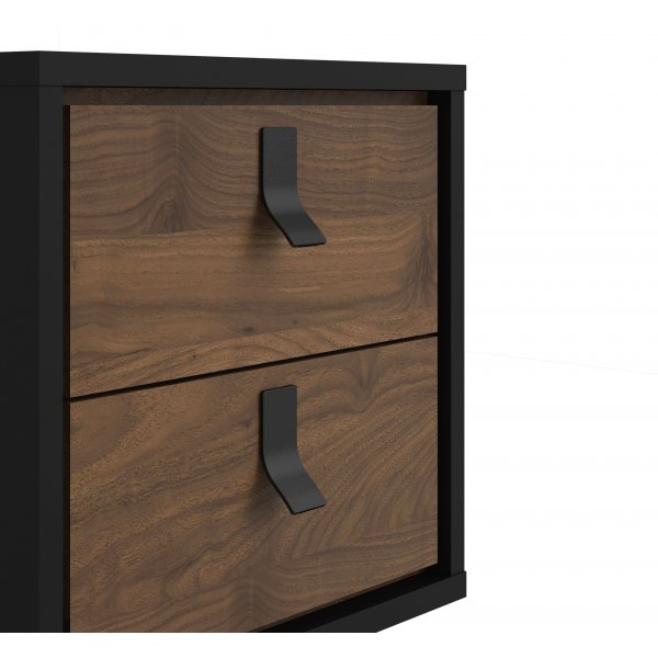 Ry Nachttisch - Schwarz/Walnuss