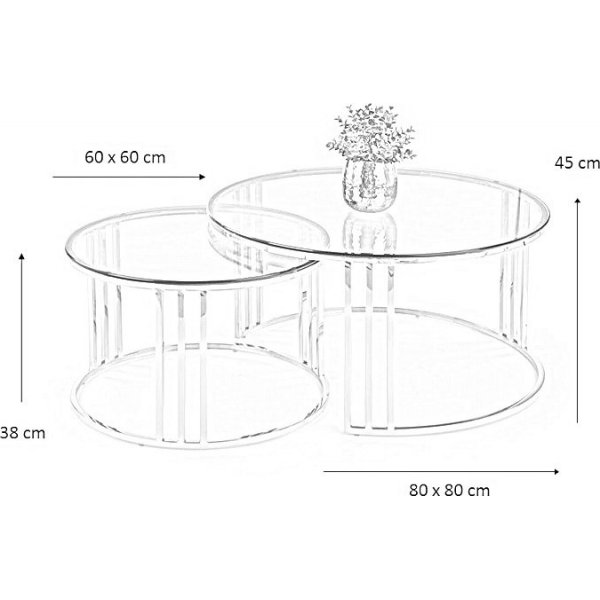 Verado Couchtisch 60/80 cm - Weier Marmor