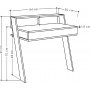 Cowork-Schreibtisch 94x50 cm - Helles Wildleder/Trkis