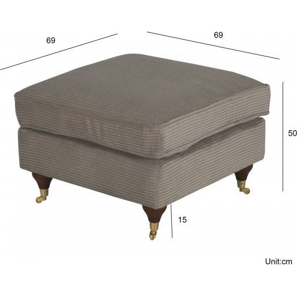 Howard Watford Deluxe Fuhocker - Hellbrauner Cord