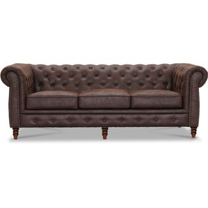 Chesterfield Cambridge 3-Sitzer Sofa - Vintage Stoff + Mbelpflegeset fr Textilien