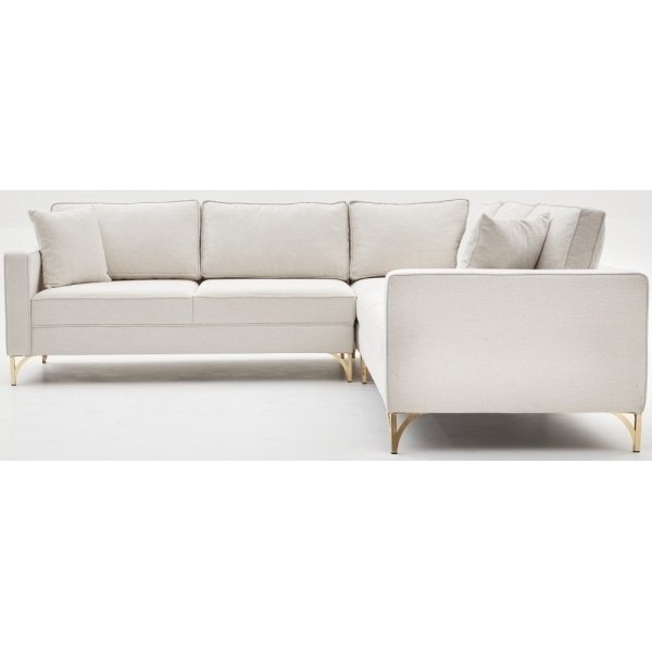 Berlin Ecksofa - Cremewei/Gold