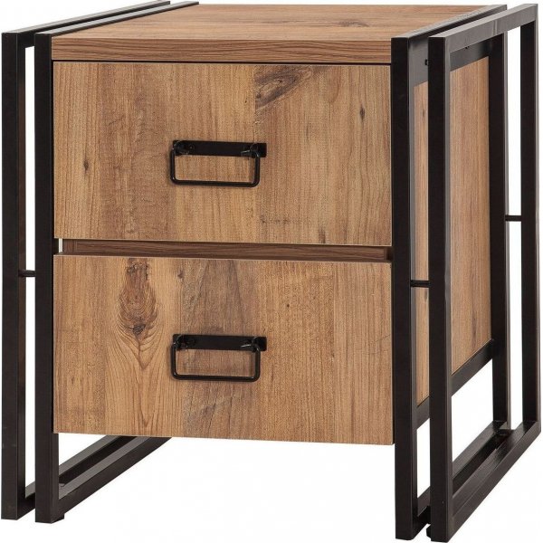 Cosmo Commode Nachttisch - Kiefer/schwarz