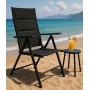 Esszimmergarnitur 4 Sthle und Esstisch 150 x 90 cm schwarz/grau - Las Vegas