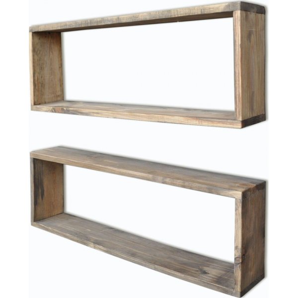 Abstraktes Wandregal 7 - Nussbaum