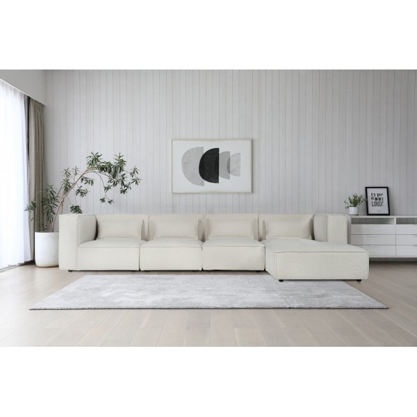 Nees Modulsofa aus weiem Boucl - Combo 1