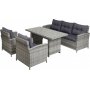 Santiago Outdoor-Gruppe aus synthetischem Rattan - Grau