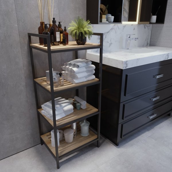 Stralsund Regal - Eiche/Schwarz Stralsund Regal - Eiche/Schwarz