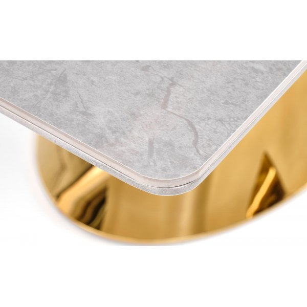 Valentino Esstisch 160-220 x 90 cm - Grauer Marmor/Hellgrau/Gold Valentino Esstisch 160-220 x 90 cm - Grauer Marmor/Hellgrau/Gold