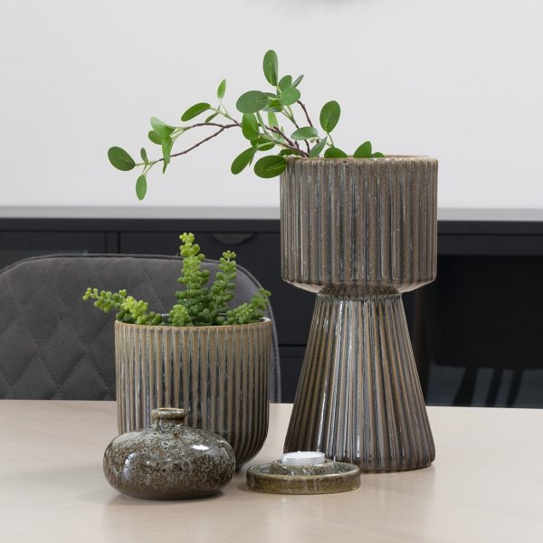 Kuglu-Topf Braun/Blau 14,5 cm