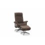 Relaxsessel mit Fuhocker in echtem Schaffell Eiche/Braun - Ulla