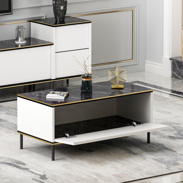 Emmi Couchtisch Wei - 90 x 45 cm