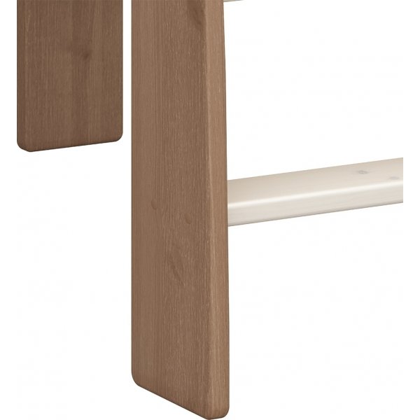 Fr Kinder-Hochbett 90 x 200 cm - Wei/Grau/Braun