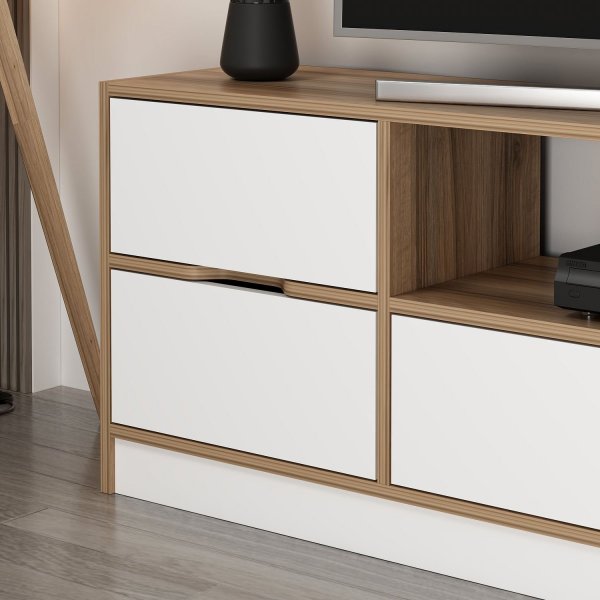 Elina TV-Stnder - Wei/Braun