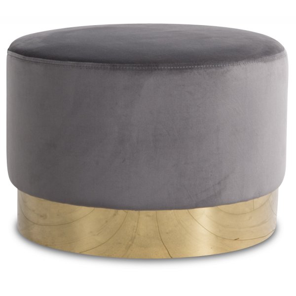 Sittpuff Isabelle 50 cm - grau/Messing