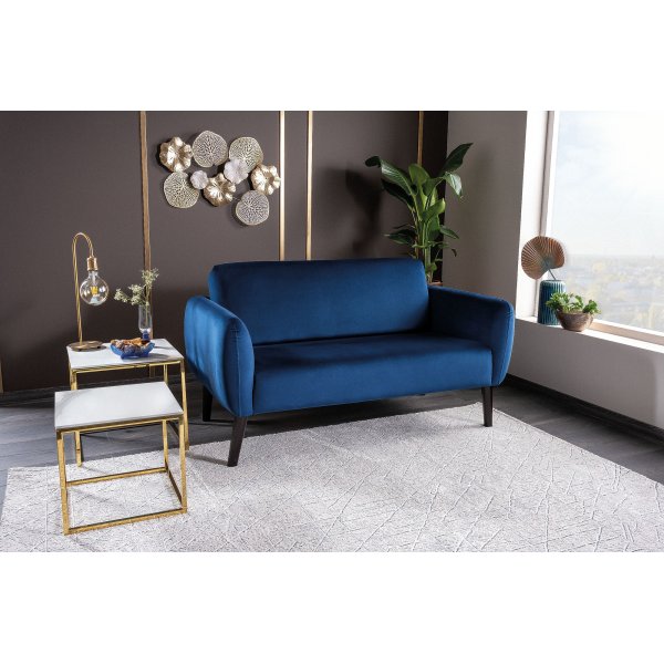 Elsa 2-Sitzer-Sofa - Blauer Samt